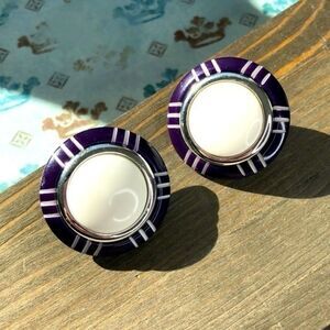 Vintage Large Button Earrings